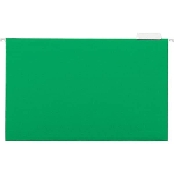 Universal One - 9-5/8 x 14-3/4", Legal, Bright Green, Hanging File Folder - 11 Point Stock, 1/5 Tab Cut Location - Makers Industrial Supply