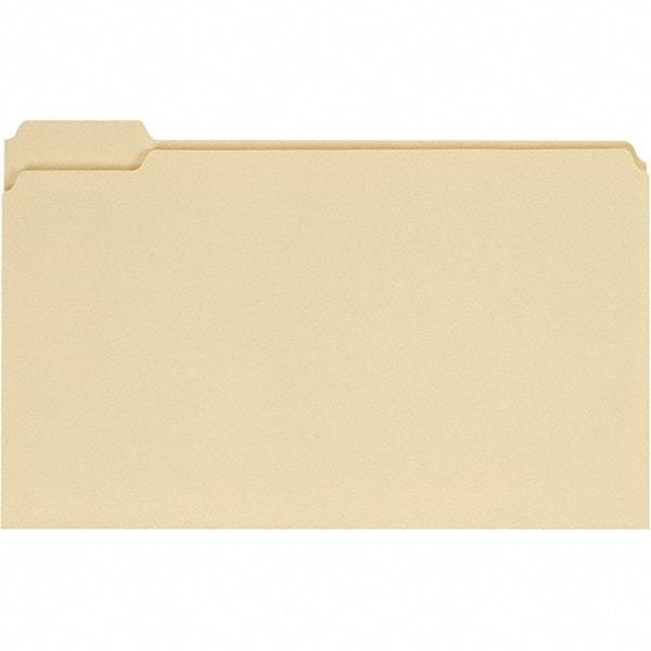 UNIVERSAL - 9-5/8 x 14-3/4", Legal, Manila, File Folders with Top Tab - 11 Point Stock, 1/5 Tab Cut Location - Makers Industrial Supply