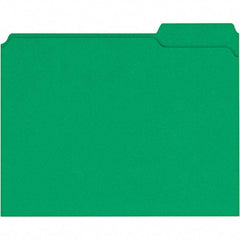 Universal One - 9-5/8 x 11-3/4", Letter Size, Green, File Folders with Top Tab - 11 Point Stock, 1/3 Tab Cut Location - Makers Industrial Supply