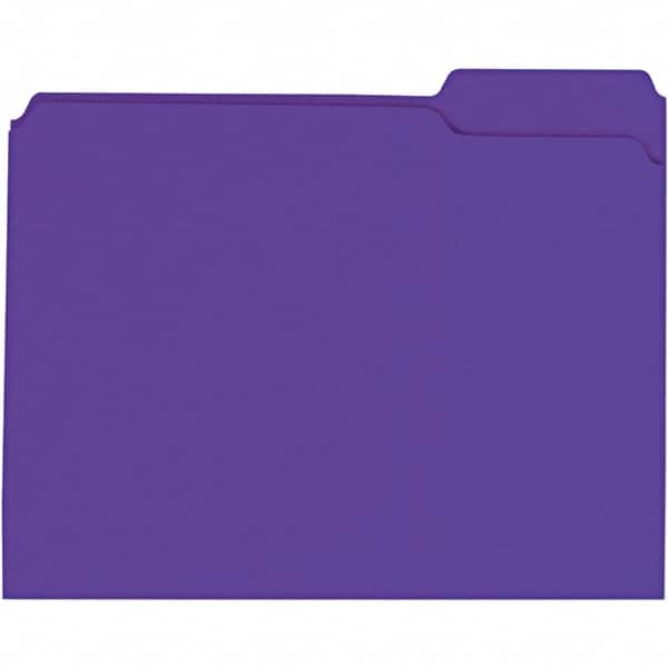 Universal One - 9-5/8 x 11-3/4", Letter Size, Violet, File Folders with Top Tab - 11 Point Stock, 1/3 Tab Cut Location - Makers Industrial Supply