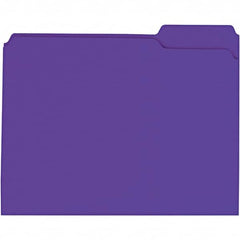 Universal One - 9-5/8 x 11-3/4", Letter Size, Violet, File Folders with Top Tab - 11 Point Stock, 1/3 Tab Cut Location - Makers Industrial Supply