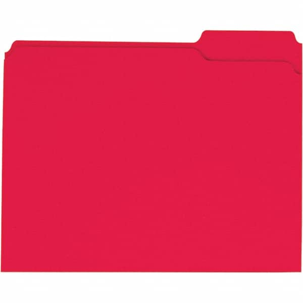 Universal One - 9-5/8 x 11-3/4", Letter Size, Red, File Folders with Top Tab - 11 Point Stock, 1/3 Tab Cut Location - Makers Industrial Supply