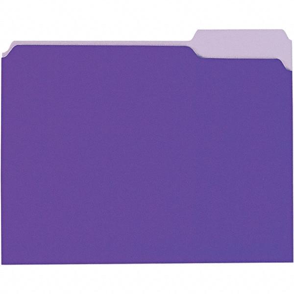 UNIVERSAL - 9-5/8 x 11-3/4", Letter Size, Violet, File Folders with Top Tab - 11 Point Stock, 1/3 Tab Cut Location - Makers Industrial Supply