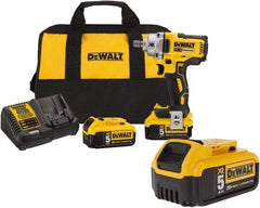 DeWALT - 1/2" Drive 20 Volt Mid-Handle Cordless Impact Wrench & Ratchet - 2,000 RPM, 0 to 3,100 BPM, 330 Ft/Lb Torque, 3 Lithium-Ion Batteries Included - Makers Industrial Supply