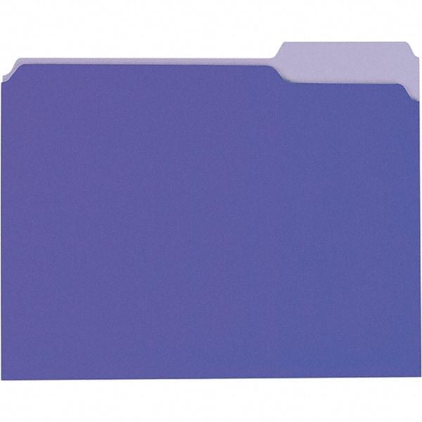 Universal One - 8-1/2 x 11", Letter Size, Violet/Light Violet, File Folders with Top Tab - 11 Point Stock, 1/3 Tab Cut Location - Makers Industrial Supply