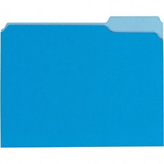 UNIVERSAL - 9-5/8 x 11-3/4", Letter Size, Blue, File Folders with Top Tab - 11 Point Stock, 1/3 Tab Cut Location - Makers Industrial Supply