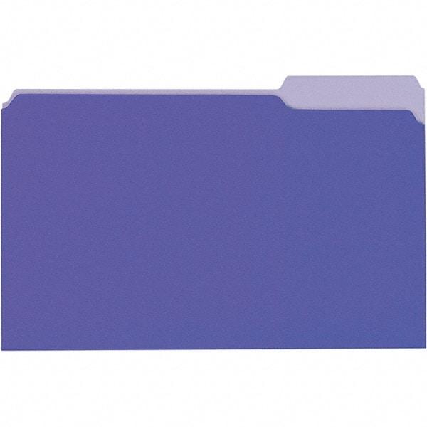 Universal One - 9-5/8 x 14-3/4", Legal, Violet/Light Violet, File Folders with Top Tab - 11 Point Stock, 1/3 Tab Cut Location - Makers Industrial Supply