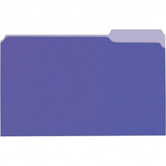 Universal One - 9-5/8 x 14-3/4", Legal, Violet/Light Violet, File Folders with Top Tab - 11 Point Stock, 1/3 Tab Cut Location - Makers Industrial Supply