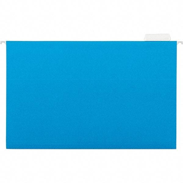 Universal One - 9-5/8 x 14-3/4", Legal, Blue, Hanging File Folder - 11 Point Stock, 1/5 Tab Cut Location - Makers Industrial Supply