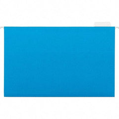 Universal One - 9-5/8 x 14-3/4", Legal, Blue, Hanging File Folder - 11 Point Stock, 1/5 Tab Cut Location - Makers Industrial Supply