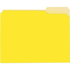 UNIVERSAL - 9-5/8 x 11-3/4", Letter Size, Yellow, File Folders with Top Tab - 11 Point Stock, 1/3 Tab Cut Location - Makers Industrial Supply