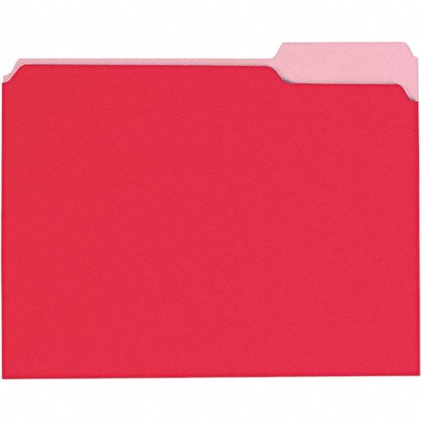 UNIVERSAL - 9-5/8 x 11-3/4", Letter Size, Red, File Folders with Top Tab - 11 Point Stock, 1/3 Tab Cut Location - Makers Industrial Supply