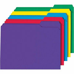 Universal One - 9-5/8 x 11-3/4", Letter Size, Assorted Colors, File Folders with Top Tab - 11 Point Stock, 1/3 Tab Cut Location - Makers Industrial Supply