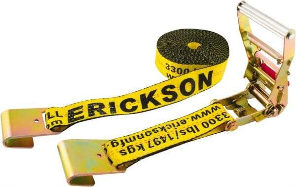 Erickson Manufacturing - 40' Long x 2" Wide, 10,000 Lb Basket Capacity, Polyester & Steel Web Sling - Yellow - Makers Industrial Supply