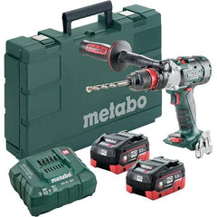 Metabo - 18 Volt 1/16 to 1/2" Keyless Chuck Cordless Hammer Drill - 32300 BPM, 500 to 3,800 RPM, Reversible, Pistol Grip Handle - Makers Industrial Supply