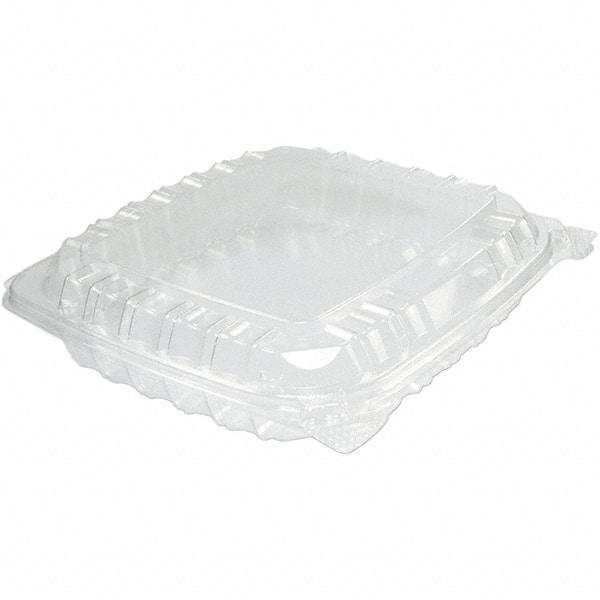 DART - 8-5/16 x 8-5/16 x 2" Plastic Hinged Container - Clear - Makers Industrial Supply