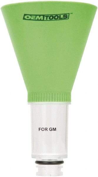 OEM Tools - 16 oz Capacity Plastic Funnel - 5" Mouth OD, 3-3/4" Straight Spout, Green & Clear - Makers Industrial Supply