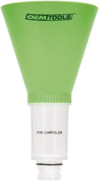 OEM Tools - 16 oz Capacity Plastic Funnel - 5" Mouth OD, 3-3/4" Straight Spout, Green & Clear - Makers Industrial Supply