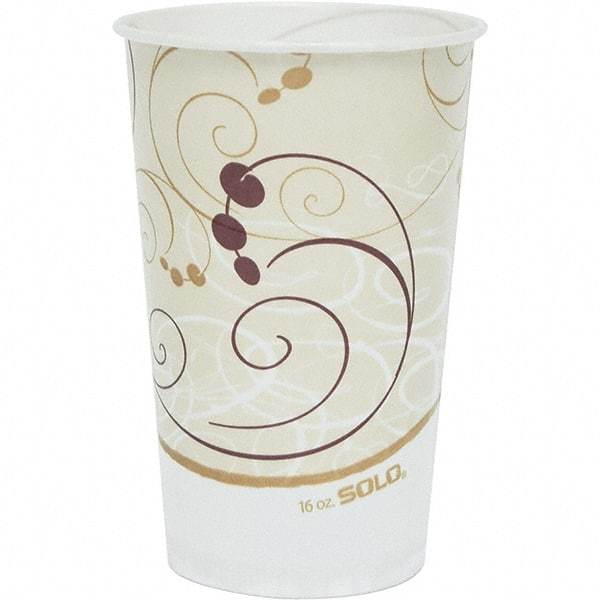 Solo - 16 oz Treated-Paper Cold Cups - White, Beige, Red - Makers Industrial Supply