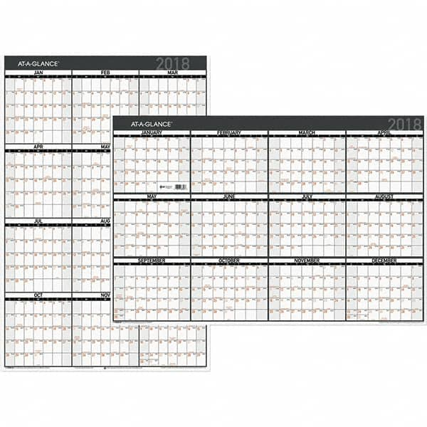 AT-A-GLANCE - 1 Sheet, 24 x 36", Erasable Wall Calendar - Makers Industrial Supply