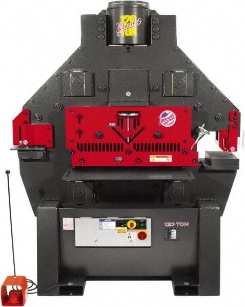 Edwards Manufacturing - 11" Throat Depth, 120 Ton Punch Pressure, 1-1/2" in 1" Punch Capacity Ironworker - 10 hp, 3 Phase, 460 Volts, 60" Wide x 84" High x 60" Deep - Makers Industrial Supply