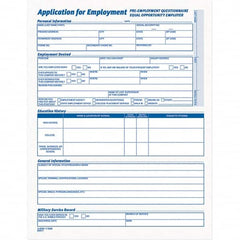 TOPS - 25 Sheet, 17 x 11", Employment Application Form - Purple & White - Makers Industrial Supply