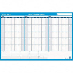 AT-A-GLANCE - 1 Sheet, 36 x 24", Erasable Wall Calendar - White & Blue - Makers Industrial Supply