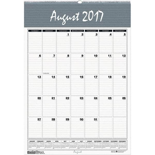 House of Doolittle - 12 Sheet, 15-1/2 x 22", Wall Calendar - Blue & Gray - Makers Industrial Supply