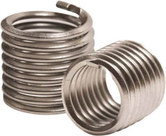 Recoil - M8x1.25 Metric Coarse, 16mm OAL, Free Running Helical Insert - 10-1/4 Free Coils, Tangless, 304 Stainless Steel, Bright Finish, 2D Insert Length - Exact Industrial Supply