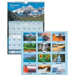 AT-A-GLANCE - 12 Sheet, 12 x 17", Wall Calendar - Scenic - Makers Industrial Supply