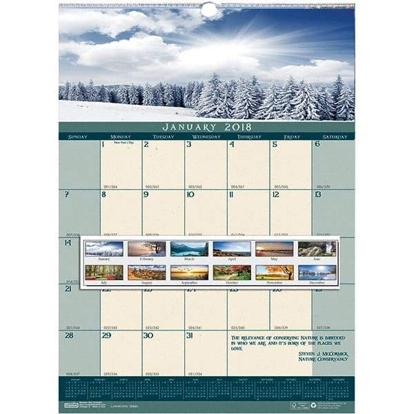 House of Doolittle - 12 Sheet, 12 x 16-1/2", Wall Calendar - Landscape - Makers Industrial Supply