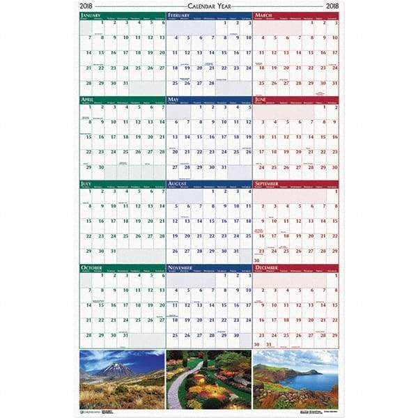 House of Doolittle - 1 Sheet, 24 x 37", Erasable Wall Calendar - Earthscapes Nature - Makers Industrial Supply