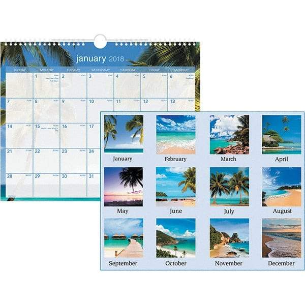 AT-A-GLANCE - 12 Sheet, 15 x 12", Wall Calendar - Tropical - Makers Industrial Supply