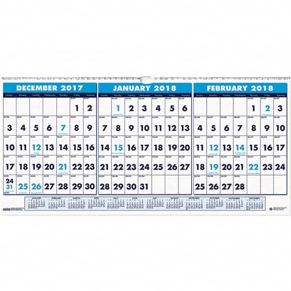 House of Doolittle - 4 Sheet, 23-1/2 x 12", Wall Calendar - Makers Industrial Supply