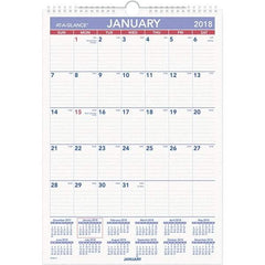 AT-A-GLANCE - 12 Sheet, 12 x 17", Erasable Wall Calendar - White - Makers Industrial Supply