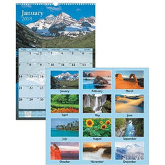 AT-A-GLANCE - 12 Sheet, 15-1/2 x 22-3/4", Wall Calendar - Scenic - Makers Industrial Supply