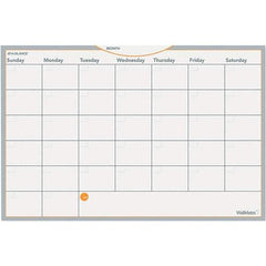 AT-A-GLANCE - 12 Sheet, 18 x 12", Erasable Wall Calendar - Gray, White & Orange - Makers Industrial Supply