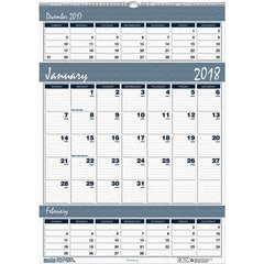 House of Doolittle - 12 Sheet, 15-1/2 x 22", Wall Calendar - Blue & Gray - Makers Industrial Supply