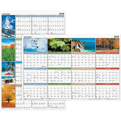 AT-A-GLANCE - 1 Sheet, 24 x 36", Erasable Wall Calendar - Seasons in Bloom - Makers Industrial Supply