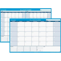 AT-A-GLANCE - 1 Sheet, 48 x 32", Erasable Wall Calendar - White & Blue - Makers Industrial Supply