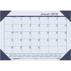 House of Doolittle - 12 Sheet, 22 x 17", Desk Pad Calendar - Ocean Blue - Makers Industrial Supply