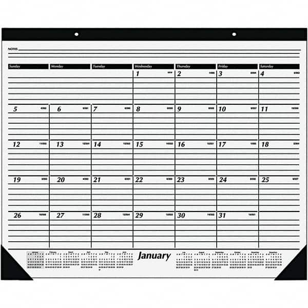 AT-A-GLANCE - 12 Sheet, 24 x 19", Desk Pad Calendar - White - Makers Industrial Supply