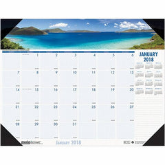 House of Doolittle - 12 Sheet, 22 x 17", Desk Pad Calendar - Coastlines - Makers Industrial Supply