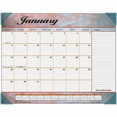 AT-A-GLANCE - 12 Sheet, 22 x 17", Desk Pad Calendar - Marble Burgundy - Makers Industrial Supply