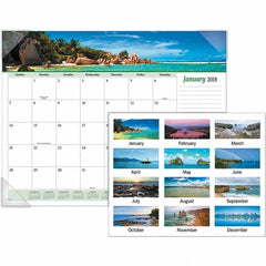 AT-A-GLANCE - 12 Sheet, 22 x 17", Desk Pad Calendar - Seascapes - Makers Industrial Supply