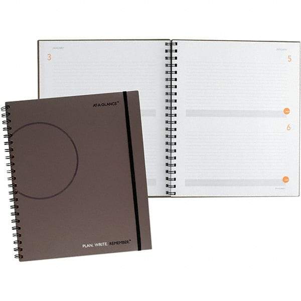 AT-A-GLANCE - 183 Sheet, 8-3/8 x 11", Planning Notebook - Gray - Makers Industrial Supply