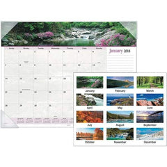 AT-A-GLANCE - 12 Sheet, 22 x 17", Desk Pad Calendar - Landscapes - Makers Industrial Supply