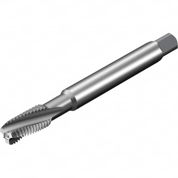 Sandvik Coromant - 3 Flute 6HX Spiral Flute Tap - Powdered Metal High Speed Steel, AlCrN Finish - Makers Industrial Supply