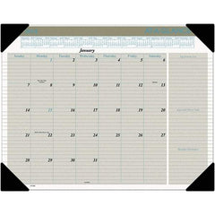 AT-A-GLANCE - 12 Sheet, 22 x 17", Desk Pad Calendar - Buff - Makers Industrial Supply