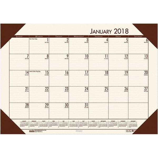 House of Doolittle - 12 Sheet, 22 x 17", Desk Pad Calendar - Moonlight Cream - Makers Industrial Supply